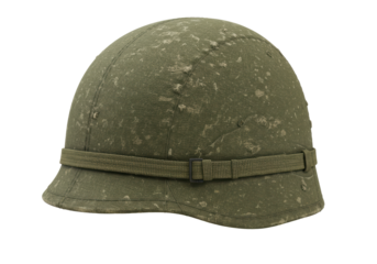 Isolated Camouflage Military Helmet