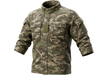 Isolated Camouflage Military Jacket