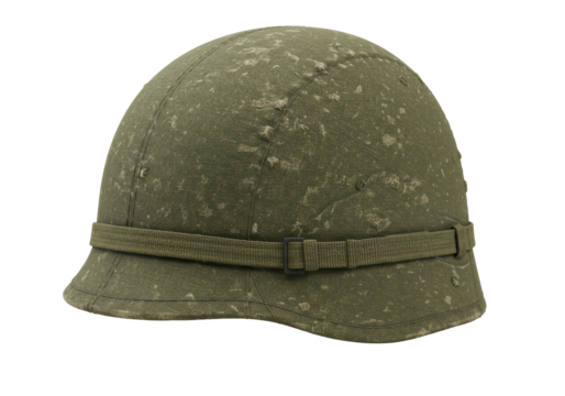 Isolated Camouflage Military Helmet