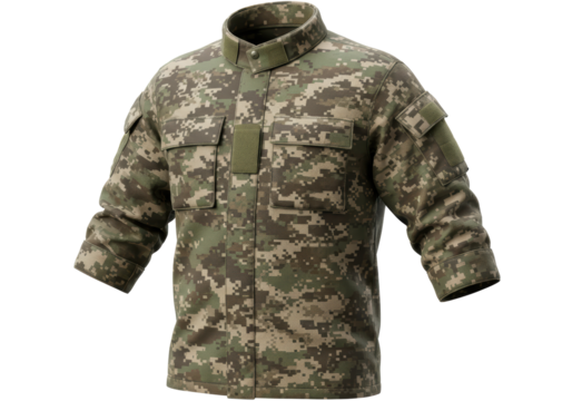 Isolated Camouflage Military Jacket
