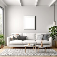 Fototapeta premium Cozy Living Room with Modern Furniture and Minimalist Decor