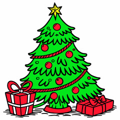 christmas tree with gifts