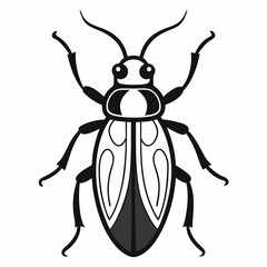 Beetle line art vector on white background