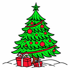 christmas tree with gifts