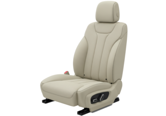 Isolated Beige Leather Car Seat with Perforated Design