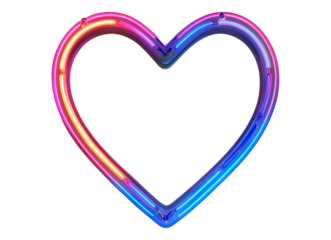 Neon heart shaped light