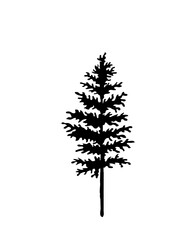 Simple forest tree silhouette element