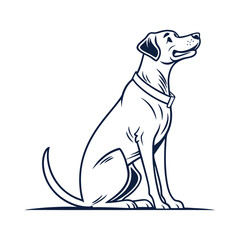 Dog Surfing Wave Logo Stylized Animal and Ocean Vector Illustration .