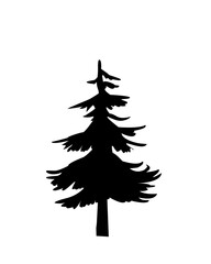 Simple forest tree silhouette element