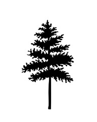Simple forest tree silhouette element