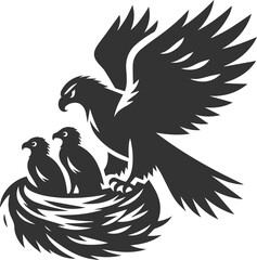 Silhouette of a hawk bird animal vector