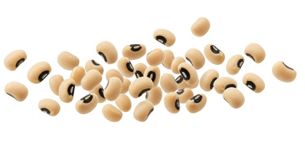 Isolated Abundance of Black-Eyed Peas Over White Background