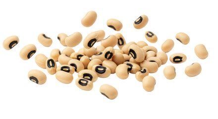 Isolated Pile of Black-Eyed Peas with Falling Beans