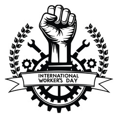 International workers day or labor day logo 