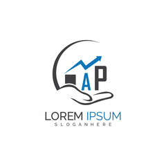 Fototapeta premium initial monogram logo With the upward progress suggested by the arrow design. 