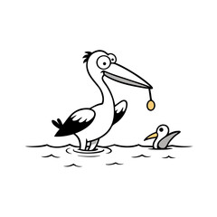 illustration of a white pelican