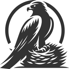 Silhouette of a hawk bird animal vector