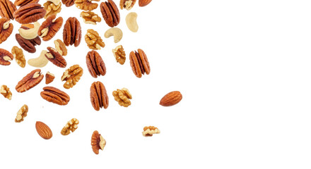 Isolated Mixed Nuts Grouped Almonds Walnuts Pecans Cashews