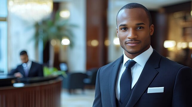 A well dressed man smiles while posing for a portrait