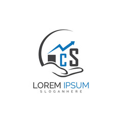 initial monogram logo With the upward progress suggested by the arrow design.
