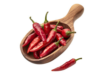 Pimento pepper in wooden scoop