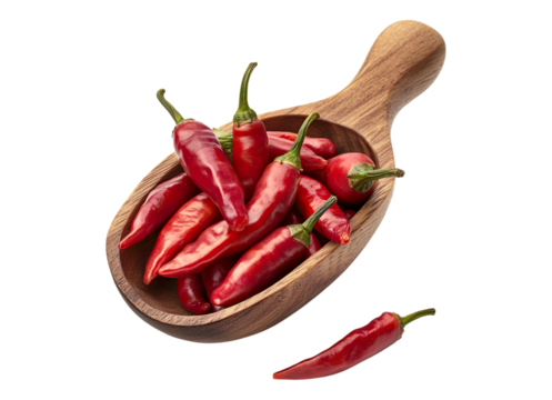 Pimento pepper in wooden scoop