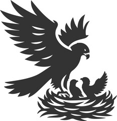 Silhouette of a hawk bird animal vector