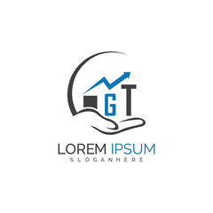 initial monogram logo With the upward progress suggested by the arrow design.
