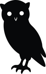 Owl bird silhouette with white background