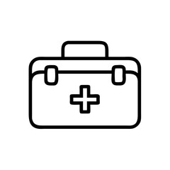 Obraz premium First Aid Kit Outline Icon on White Background 