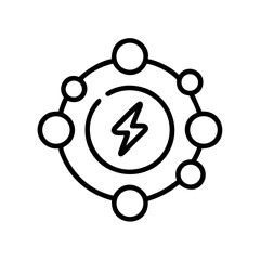Electron Icon with Energy Symbol in Minimalist Design  
