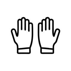 Obraz premium Gloves in a simple outline design against a white background 