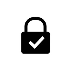 Secure Confirmation: A symbol of security and authentication is the primary focus, showcasing a locked padlock adorned with a checkmark to visually reinforce a message of validation.