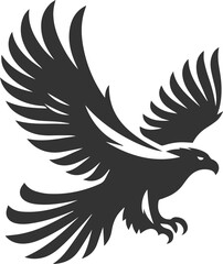 Silhouette of a hawk bird animal vector