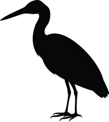 Heron silhouette with white background