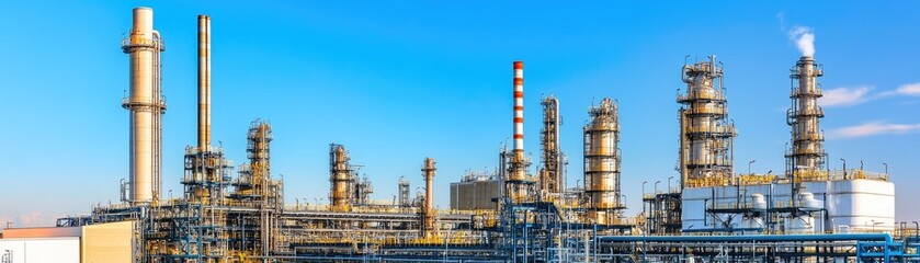 Industrial Refinery Complex Against Clear Sky