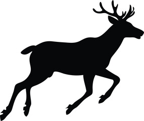 Deer silhouette with white background