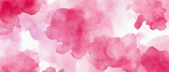 Fototapeta premium Abstract pink colored acryl watercolor background with splashes on white background