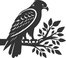 Silhouette of a hawk bird animal vector