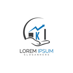 initial monogram logo With the upward progress suggested by the arrow design.