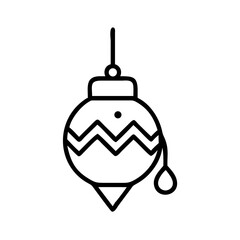 Obraz premium Christmas ornament in line art style with decorative elements 
