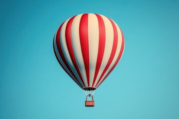 Fototapeta premium A hot air balloon with red isolated on white background