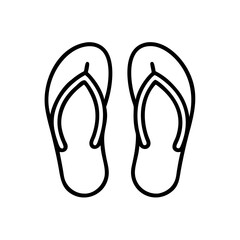 Simple line art of flip-flops on a plain background  