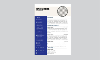 corporate minimal resume design template 