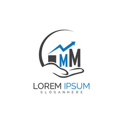 initial monogram logo With the upward progress suggested by the arrow design.
