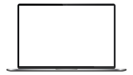 Isolated laptop mockup without background with blank screen. Stock royalty free . Overlay png
