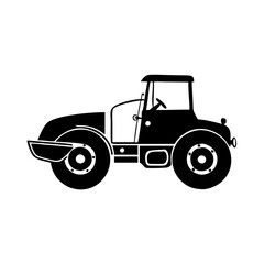 road roller icon, road roller silhouette vector illustration-simple silhouette illustration of road roller, perfect for road roller logos and icons