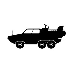 amphibious vehicle icon, amphibious vehicle silhouette vector illustration-simple silhouette illustration of amphibious vehicle, perfect for amphibious vehicle logos and icons