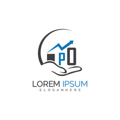 initial monogram logo With the upward progress suggested by the arrow design.
