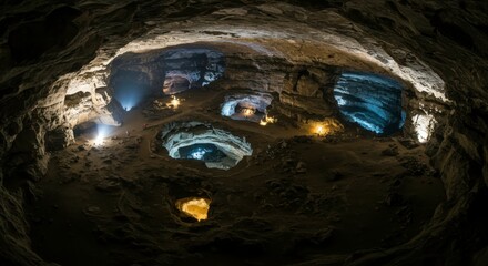 Obraz premium Cave system with multiple chambers